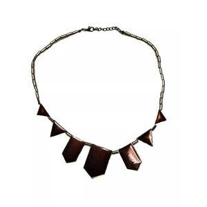 019-004‎ Rust Colored Bib Statement Necklace Gold Fashion Jewelry 0008